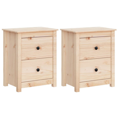 vidaXL Bedside Cabinets 2 pcs Black 50x35x61.5 cm Solid Wood Pine