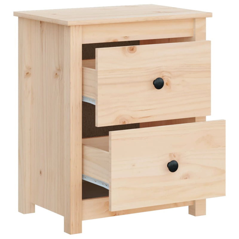vidaXL Bedside Cabinets 2 pcs Black 50x35x61.5 cm Solid Wood Pine
