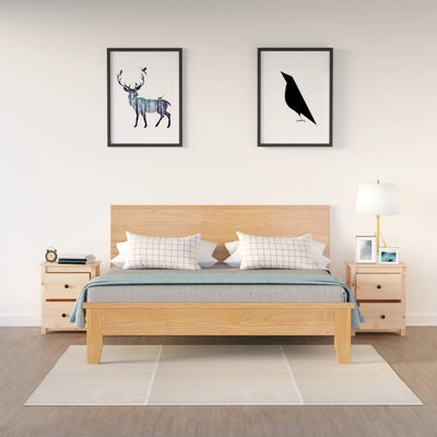 vidaXL Bedside Cabinets 2 pcs Black 50x35x61.5 cm Solid Wood Pine