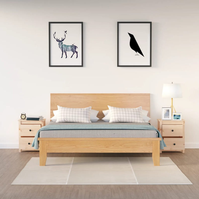 vidaXL Bedside Cabinets 2 pcs Black 50x35x61.5 cm Solid Wood Pine