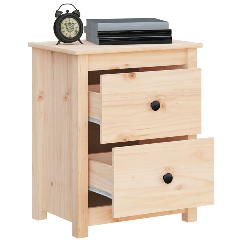 vidaXL Bedside Cabinets 2 pcs Black 50x35x61.5 cm Solid Wood Pine