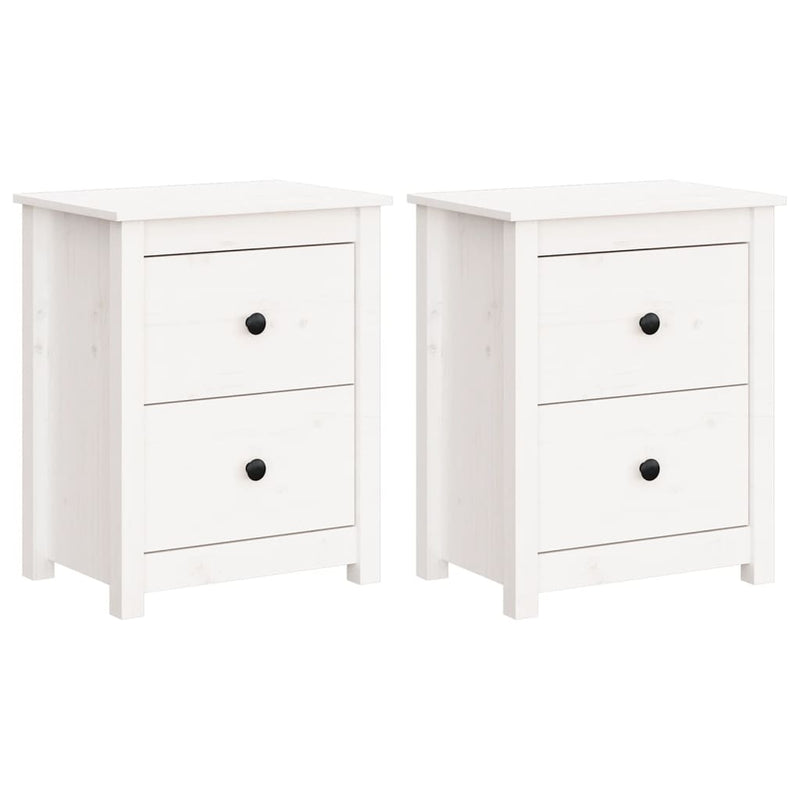 vidaXL Bedside Cabinets 2 pcs Black 50x35x61.5 cm Solid Wood Pine