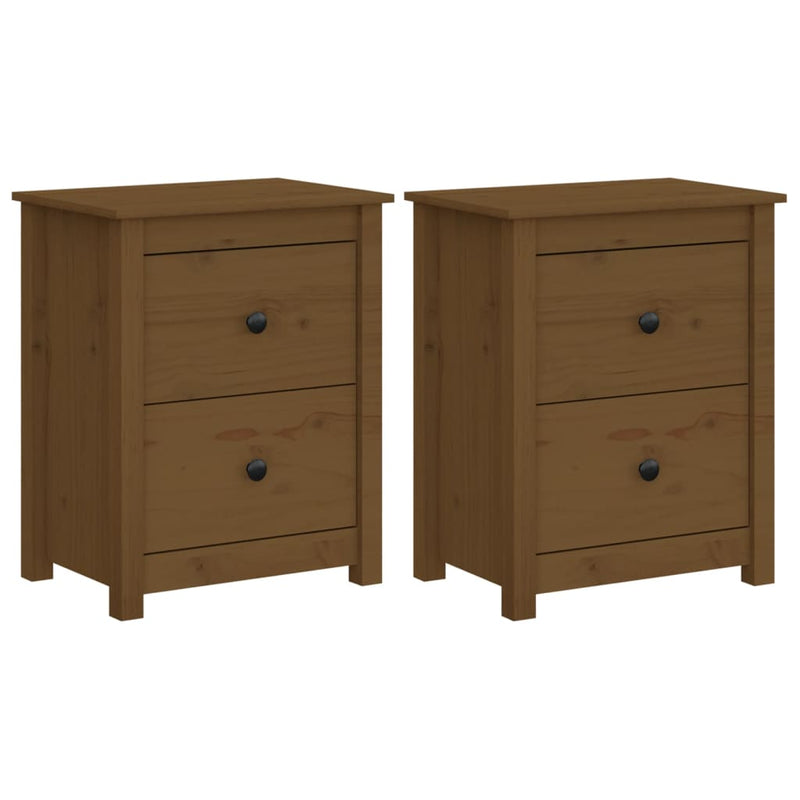vidaXL Bedside Cabinets 2 pcs Black 50x35x61.5 cm Solid Wood Pine