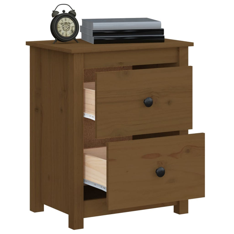 vidaXL Bedside Cabinets 2 pcs Black 50x35x61.5 cm Solid Wood Pine