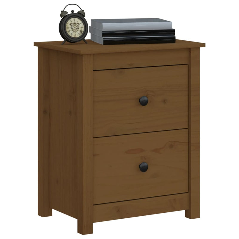vidaXL Bedside Cabinets 2 pcs Black 50x35x61.5 cm Solid Wood Pine