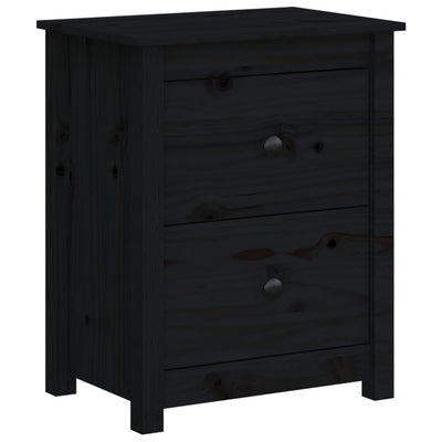 vidaXL Bedside Cabinets 2 pcs Black 50x35x61.5 cm Solid Wood Pine