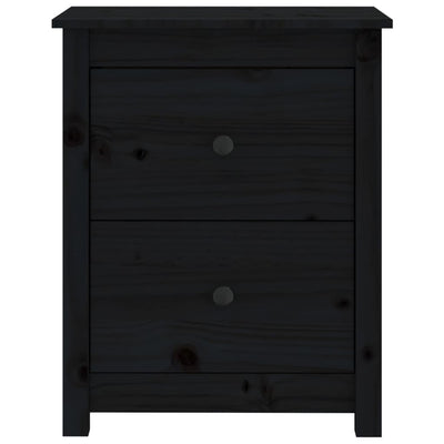 vidaXL Bedside Cabinets 2 pcs Black 50x35x61.5 cm Solid Wood Pine