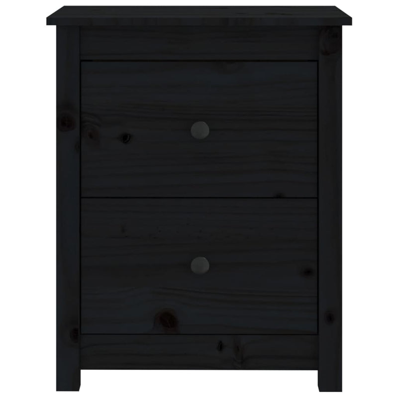 vidaXL Bedside Cabinets 2 pcs Black 50x35x61.5 cm Solid Wood Pine