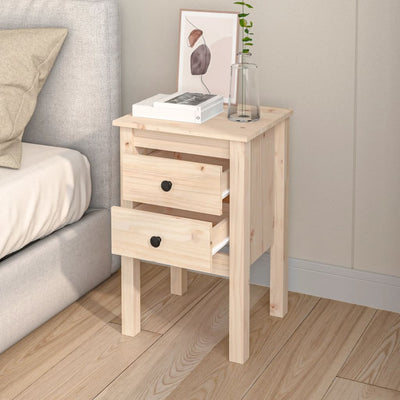 vidaXL Bedside Cabinet Black 40x35x61.5 cm Solid Wood Pine