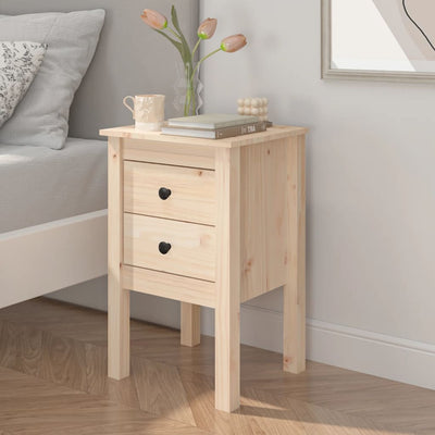 vidaXL Bedside Cabinet Black 40x35x61.5 cm Solid Wood Pine