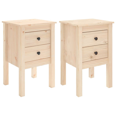 vidaXL Bedside Cabinets 2 pcs Black 40x35x61.5 cm Solid Wood Pine
