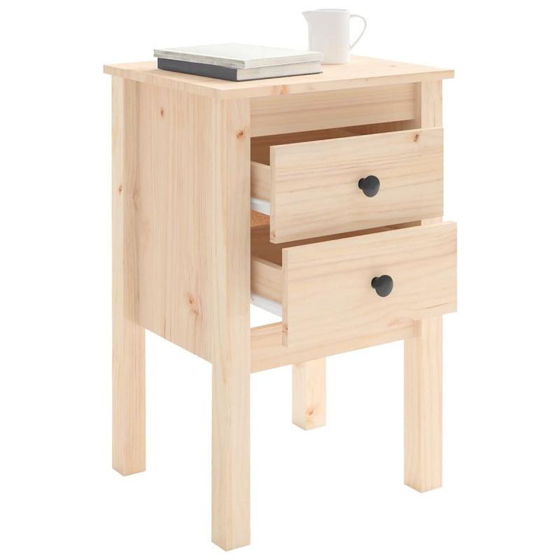 vidaXL Bedside Cabinets 2 pcs Black 40x35x61.5 cm Solid Wood Pine