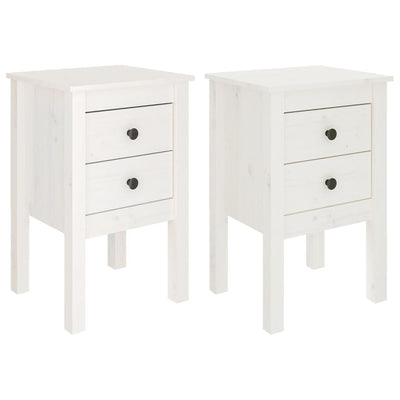 vidaXL Bedside Cabinets 2 pcs Black 40x35x61.5 cm Solid Wood Pine