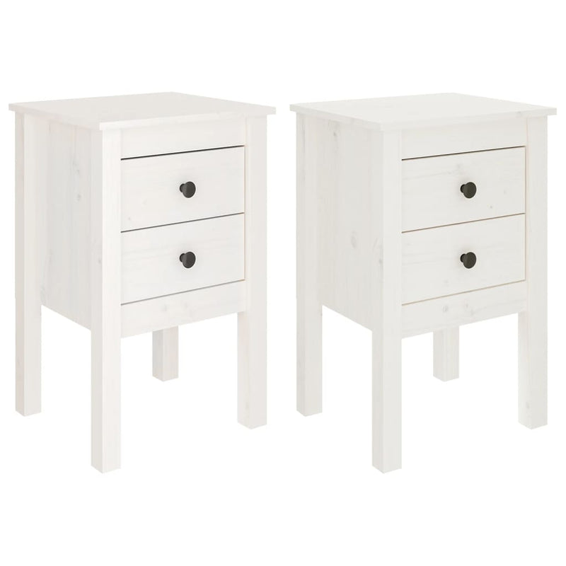 vidaXL Bedside Cabinets 2 pcs Black 40x35x61.5 cm Solid Wood Pine