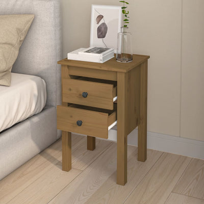 vidaXL Bedside Cabinet Black 40x35x61.5 cm Solid Wood Pine
