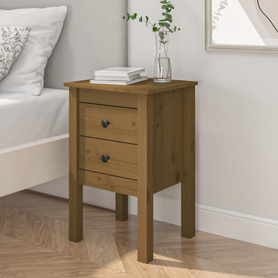 vidaXL Bedside Cabinet Black 40x35x61.5 cm Solid Wood Pine
