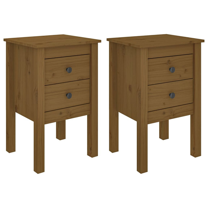 vidaXL Bedside Cabinets 2 pcs Black 40x35x61.5 cm Solid Wood Pine