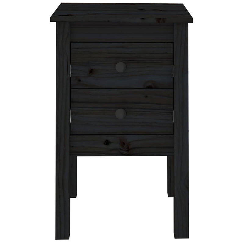 vidaXL Bedside Cabinet Black 40x35x61.5 cm Solid Wood Pine