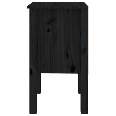 vidaXL Bedside Cabinet Black 40x35x61.5 cm Solid Wood Pine