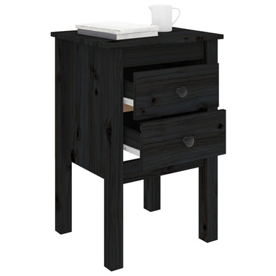 vidaXL Bedside Cabinets 2 pcs Black 40x35x61.5 cm Solid Wood Pine