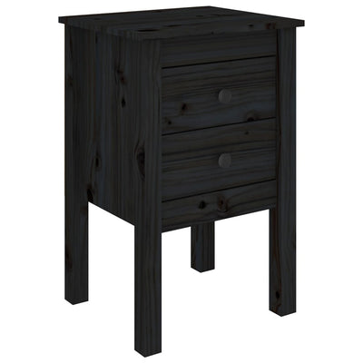 vidaXL Bedside Cabinets 2 pcs Black 40x35x61.5 cm Solid Wood Pine