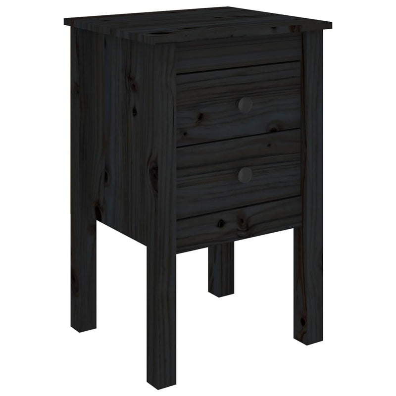 vidaXL Bedside Cabinets 2 pcs Black 40x35x61.5 cm Solid Wood Pine