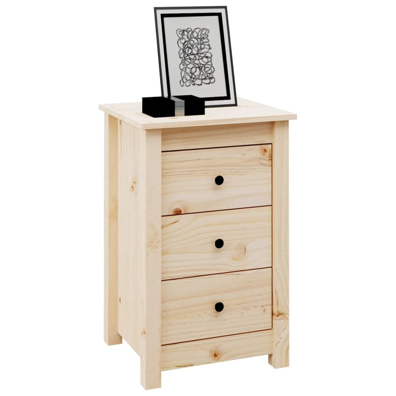 vidaXL Bedside Cabinets 2 pcs Black 40x35x61.5 cm Solid Wood Pine
