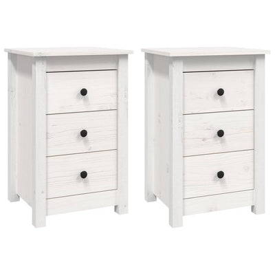 vidaXL Bedside Cabinets 2 pcs Black 40x35x61.5 cm Solid Wood Pine