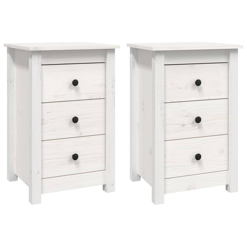 vidaXL Bedside Cabinets 2 pcs Black 40x35x61.5 cm Solid Wood Pine