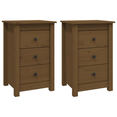 vidaXL Bedside Cabinets 2 pcs Black 40x35x61.5 cm Solid Wood Pine