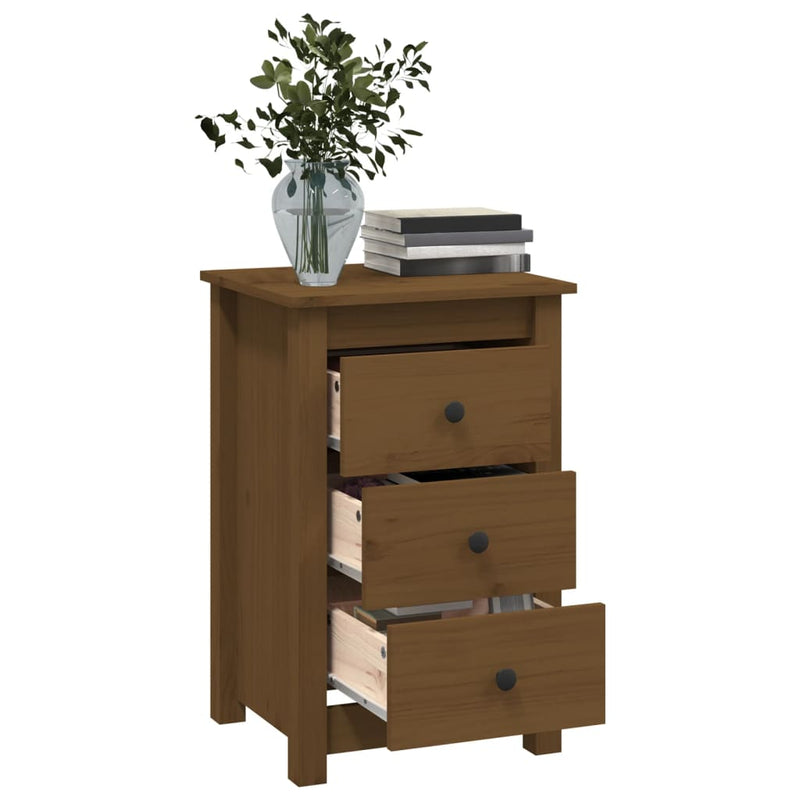 vidaXL Bedside Cabinets 2 pcs Black 40x35x61.5 cm Solid Wood Pine