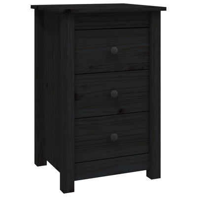 vidaXL Bedside Cabinets 2 pcs Black 40x35x61.5 cm Solid Wood Pine