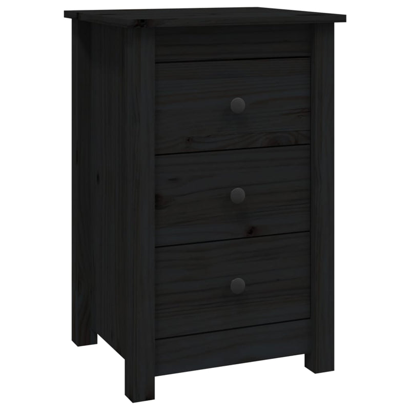 vidaXL Bedside Cabinets 2 pcs Black 40x35x61.5 cm Solid Wood Pine