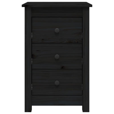 vidaXL Bedside Cabinets 2 pcs Black 40x35x61.5 cm Solid Wood Pine