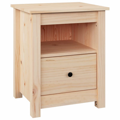 vidaXL Bedside Cabinet Black 40x35x49 cm Solid Wood Pine