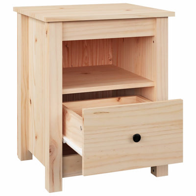 vidaXL Bedside Cabinet Black 40x35x49 cm Solid Wood Pine
