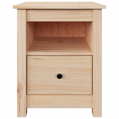 vidaXL Bedside Cabinet Black 40x35x49 cm Solid Wood Pine