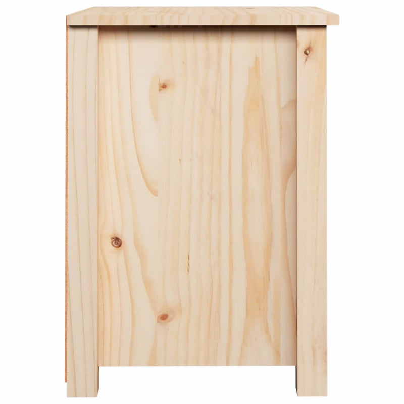 vidaXL Bedside Cabinet Black 40x35x49 cm Solid Wood Pine
