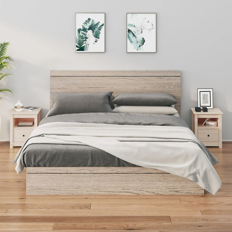 vidaXL Bedside Cabinets 2 pcs Black 40x35x49 cm Solid Wood Pine