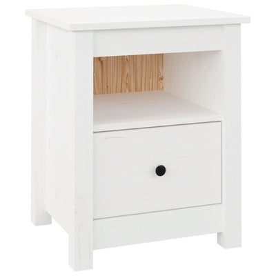vidaXL Bedside Cabinet Black 40x35x49 cm Solid Wood Pine