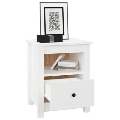 vidaXL Bedside Cabinet Black 40x35x49 cm Solid Wood Pine
