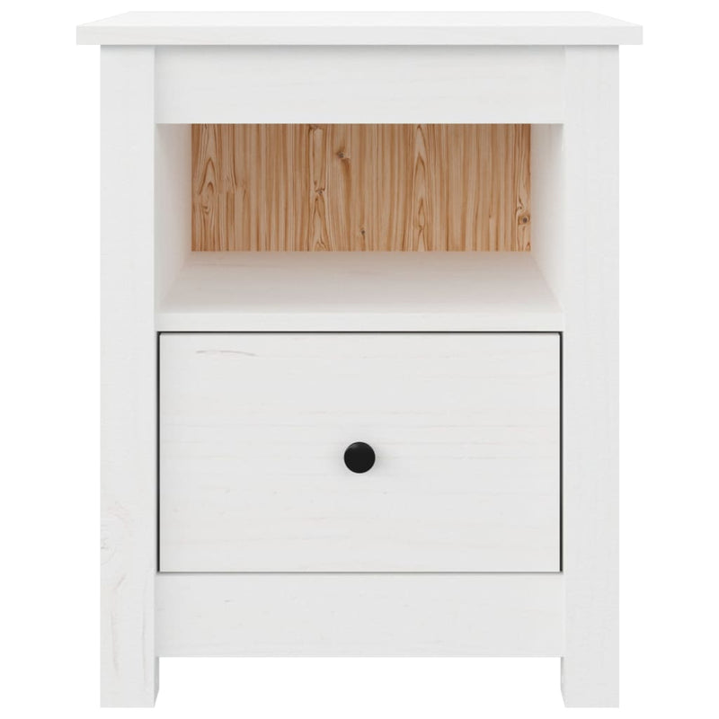 vidaXL Bedside Cabinet Black 40x35x49 cm Solid Wood Pine
