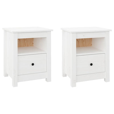 vidaXL Bedside Cabinets 2 pcs Black 40x35x49 cm Solid Wood Pine