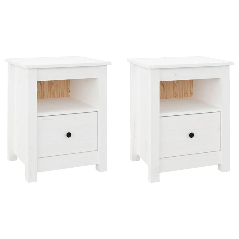 vidaXL Bedside Cabinets 2 pcs Black 40x35x49 cm Solid Wood Pine
