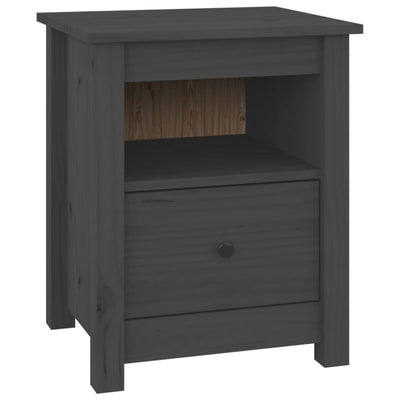 vidaXL Bedside Cabinets 2 pcs Black 40x35x49 cm Solid Wood Pine