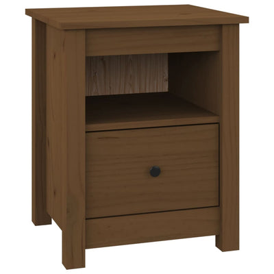vidaXL Bedside Cabinet Black 40x35x49 cm Solid Wood Pine