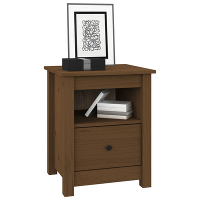 vidaXL Bedside Cabinet Black 40x35x49 cm Solid Wood Pine