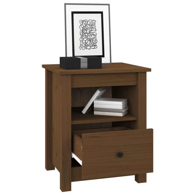 vidaXL Bedside Cabinet Black 40x35x49 cm Solid Wood Pine