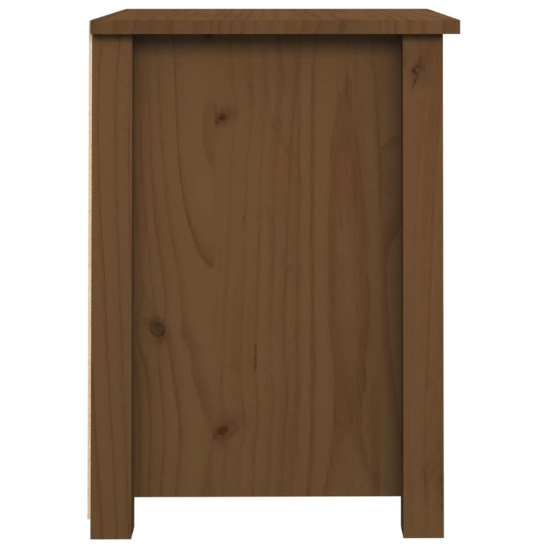 vidaXL Bedside Cabinet Black 40x35x49 cm Solid Wood Pine
