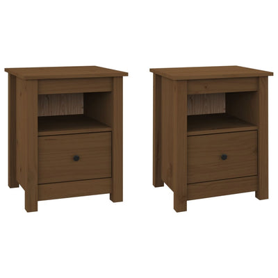 vidaXL Bedside Cabinets 2 pcs Black 40x35x49 cm Solid Wood Pine
